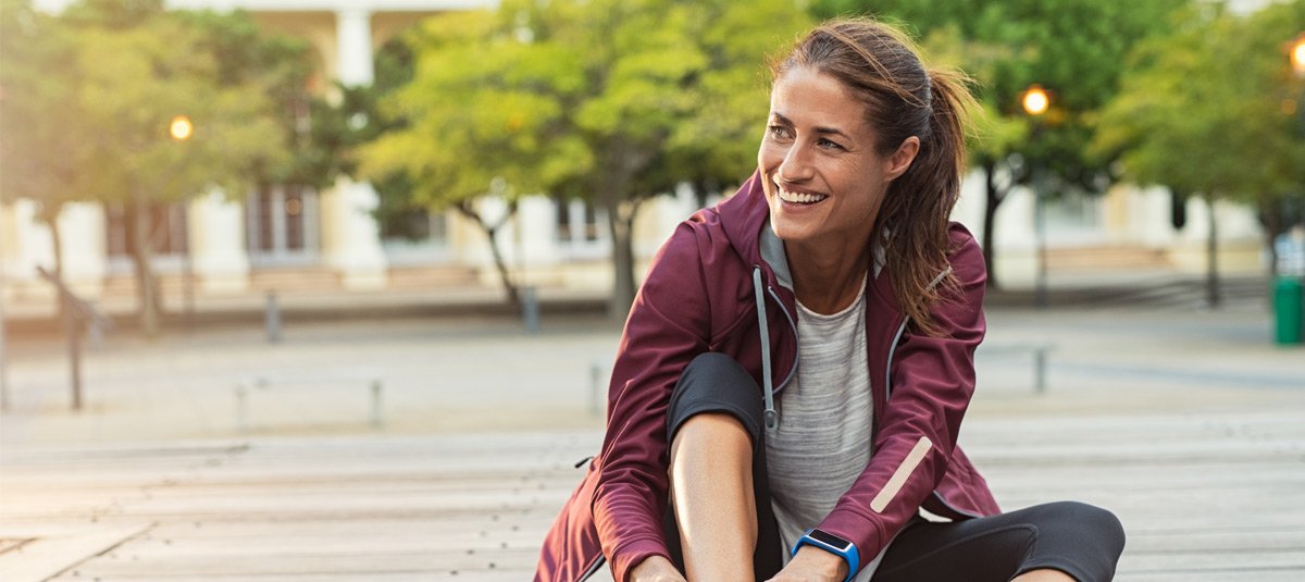 Woman wearing sport shoes